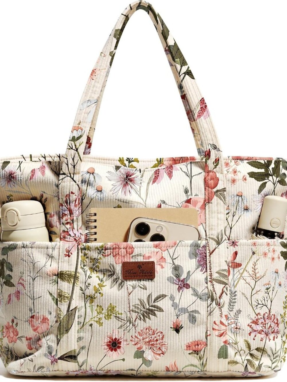 Large Aesthetic Corduroy Tote Bag for Women